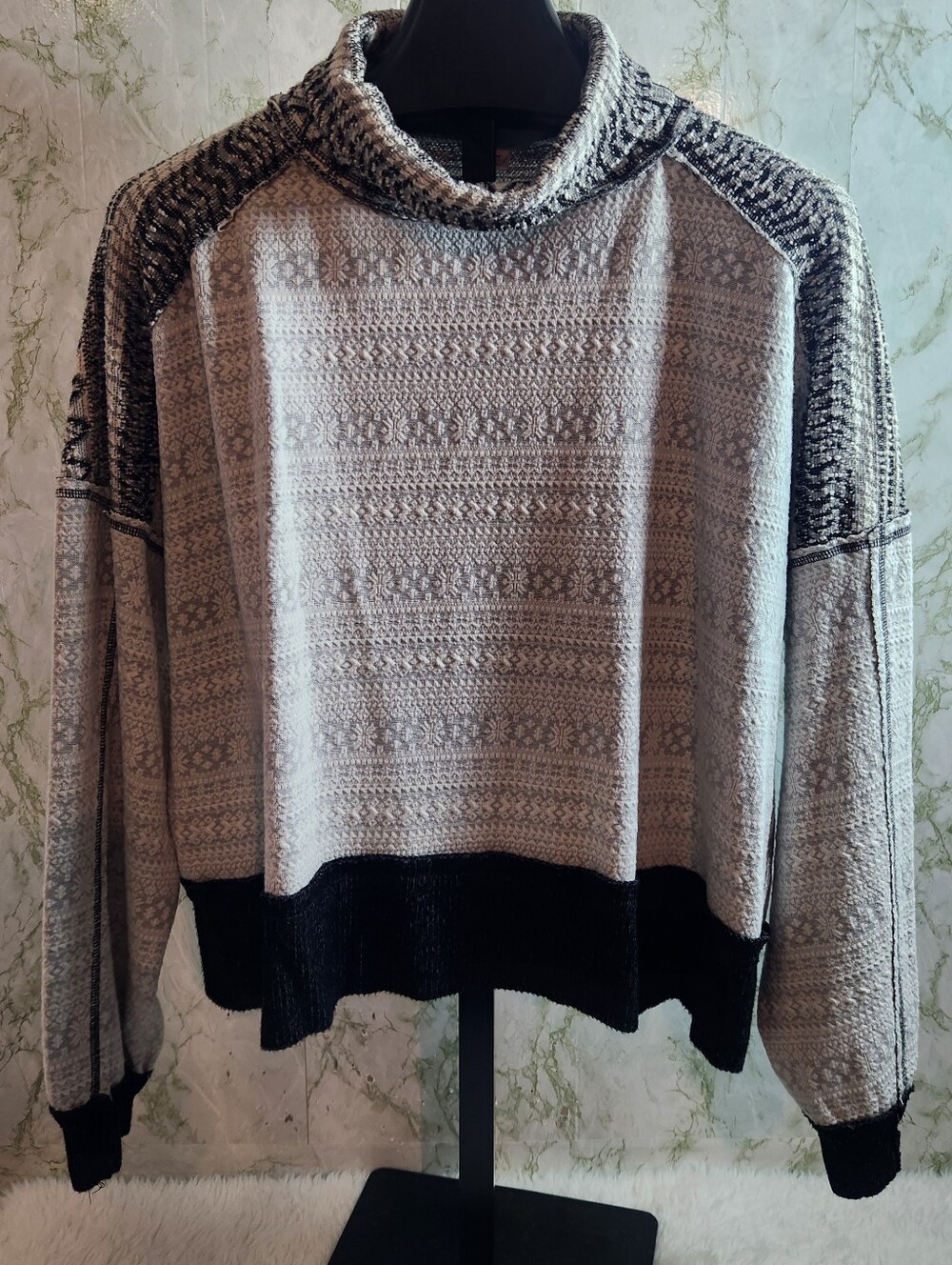 TIME And TRU Woven Knit Turtleneck Top